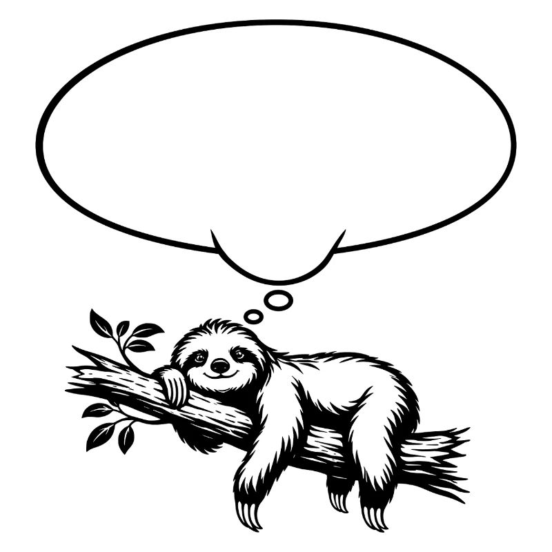 Faultier_chillend_mit_Denkblase