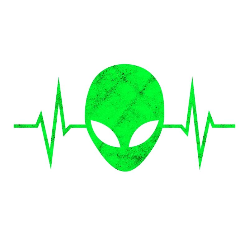 Alien Alien Head Alien Heartbeat Pulse ECG