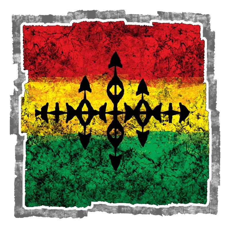Abstract Reggae Coloring Cross