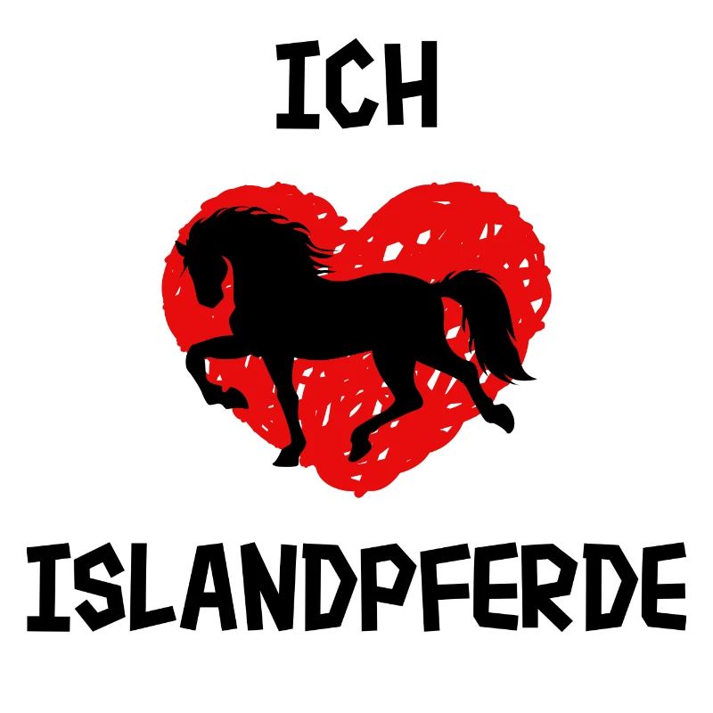 Ich Liebe Pferde Islandpferde Herz Statement