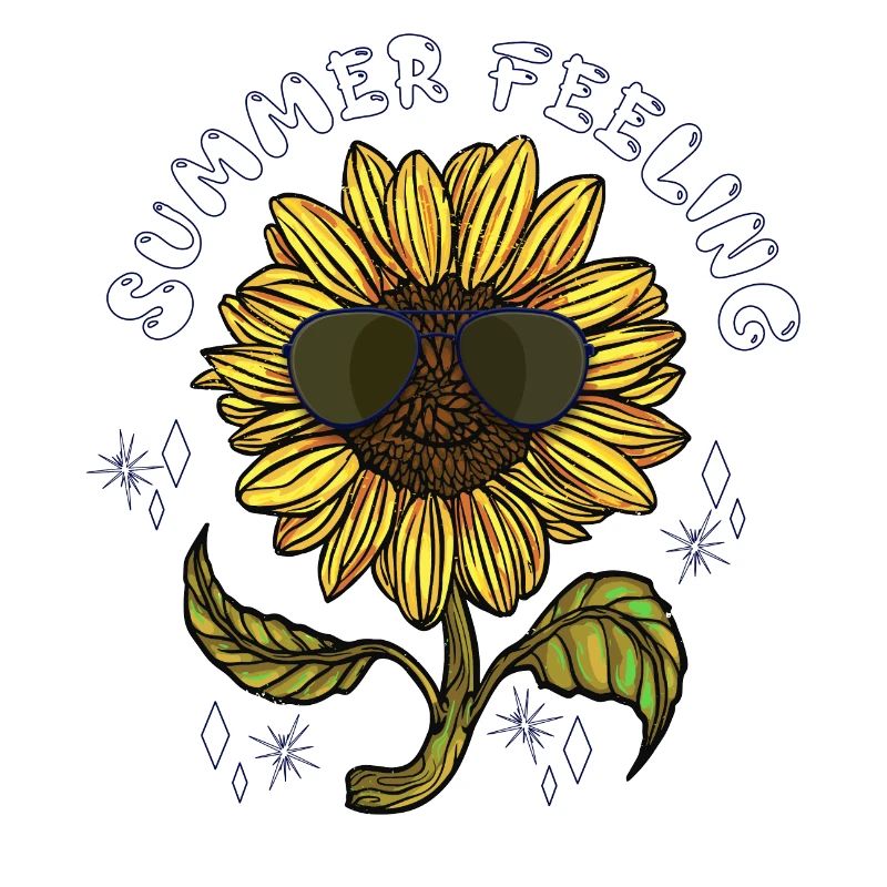 Sonnenblume mit Sonnenbrille Summer Feeling Sommer