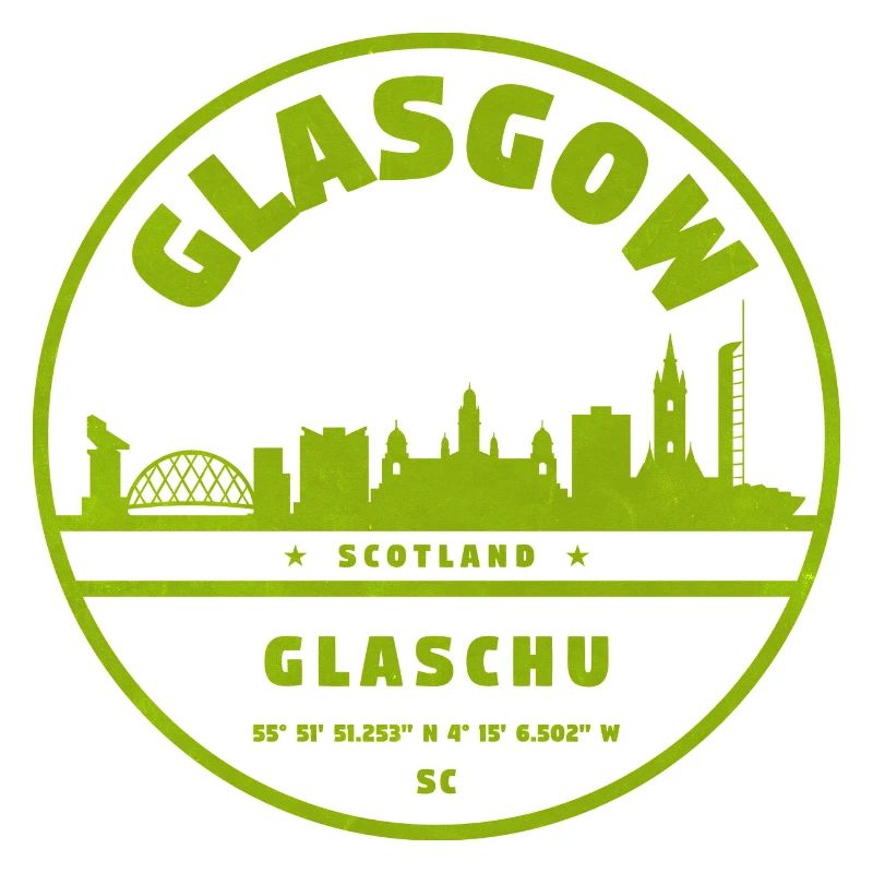 Logo rond vert de la Skyline de Glasgow