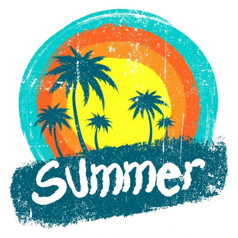 Sunset Palms Neon Summer