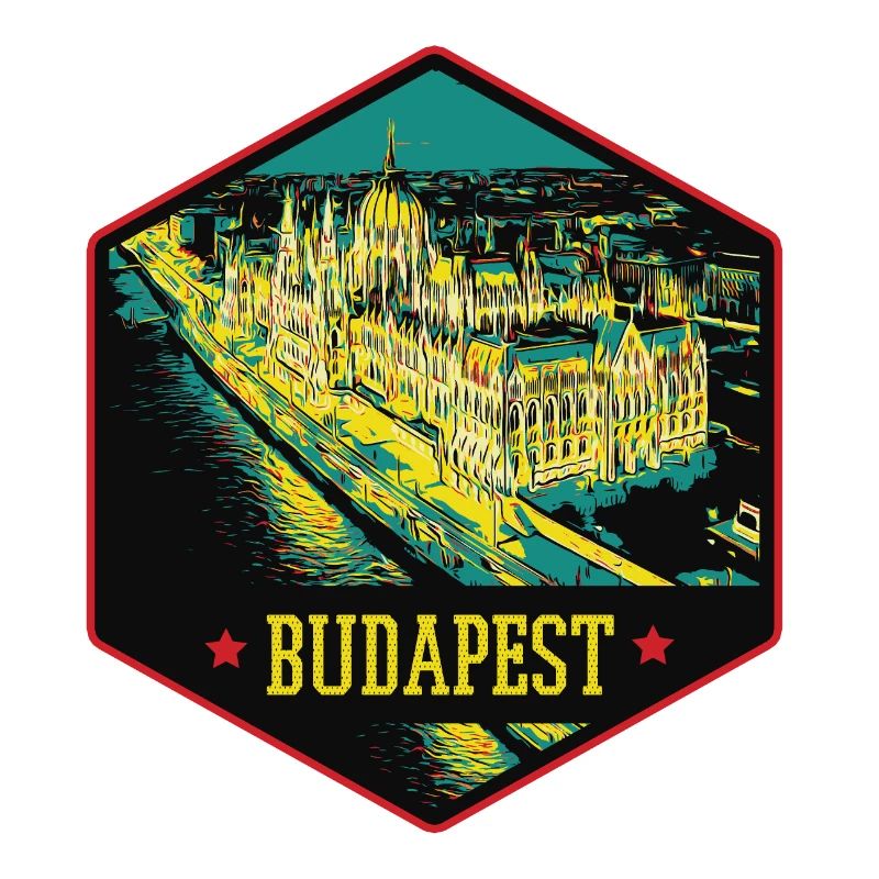 Nächtliche Illustration Historisches Budapest