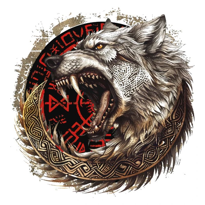 Viking Wolf Wolves Odin's Geri & Freki Valhalla