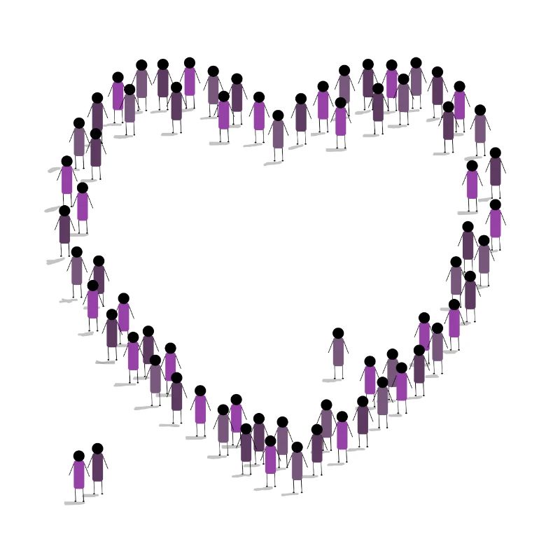 Foule, Coeur, Cohésion, Communauté, Violet