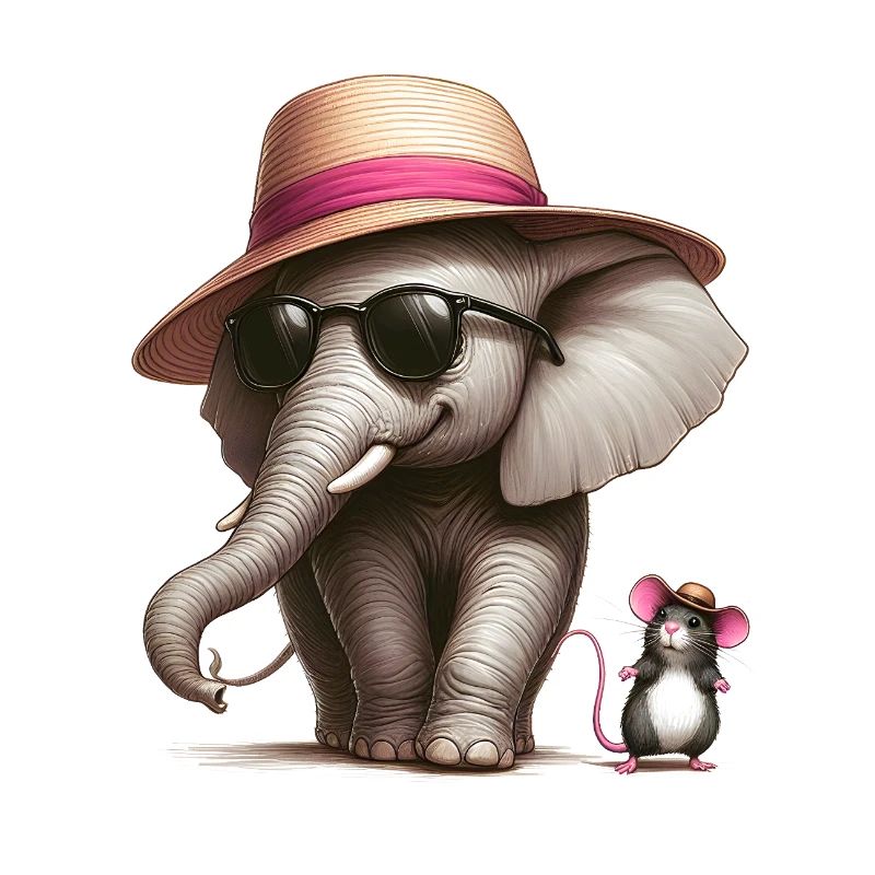 Éléphant avec souris