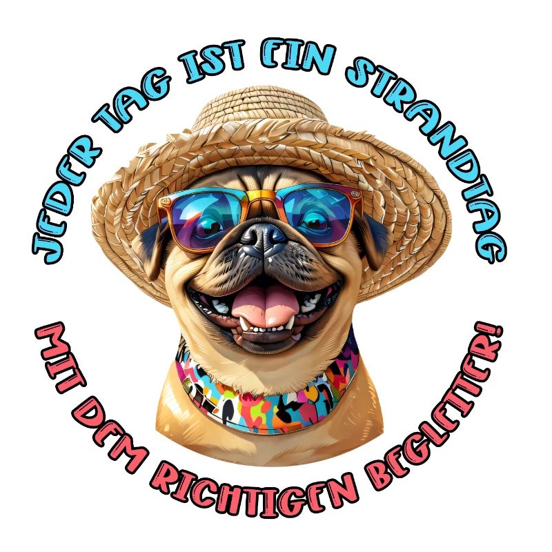 Mops: Jeder Tag am Strand
