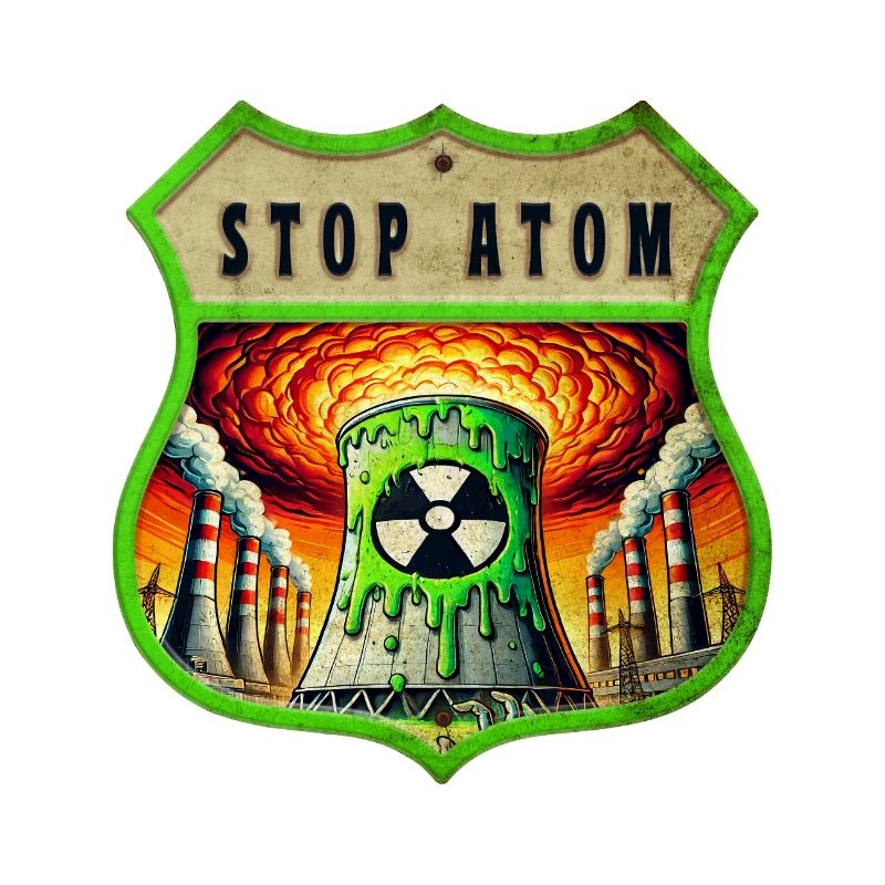 Stop Atom Crest Design