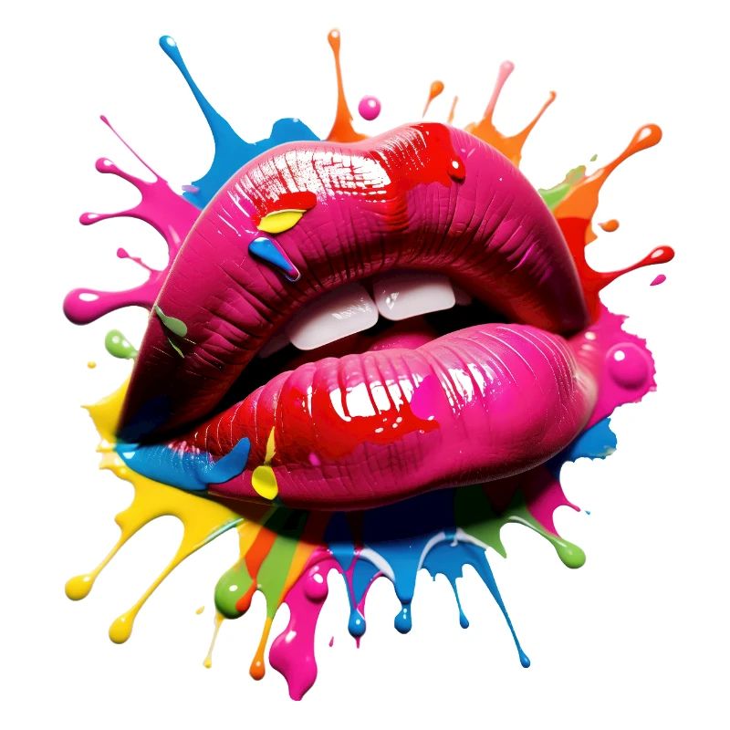 Art des lèvres vif avec éclaboussure de couleur