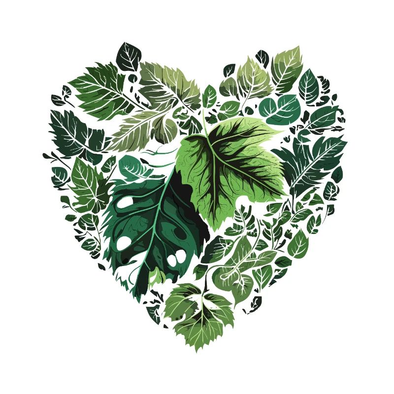 Leaf Heart Nature Pattern
