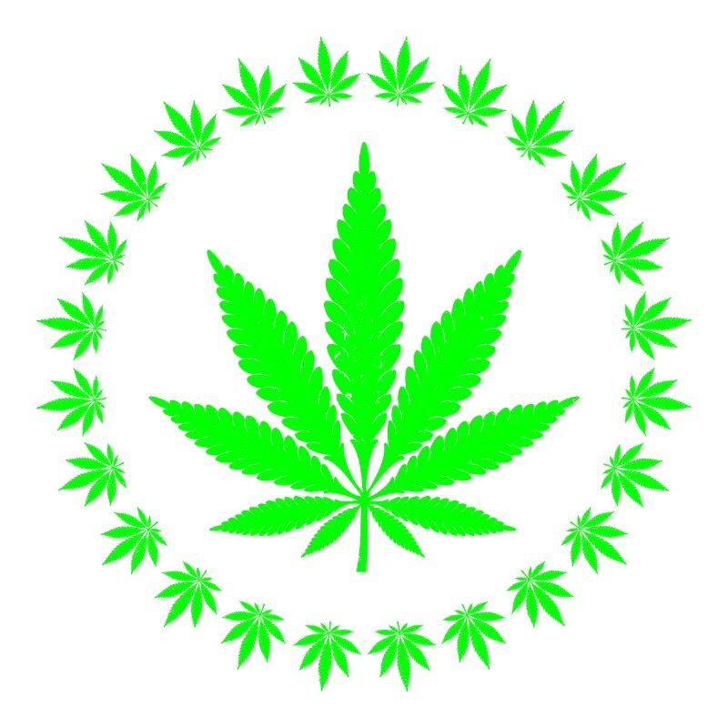 Bague en forme de feuille de cannabis vert vif