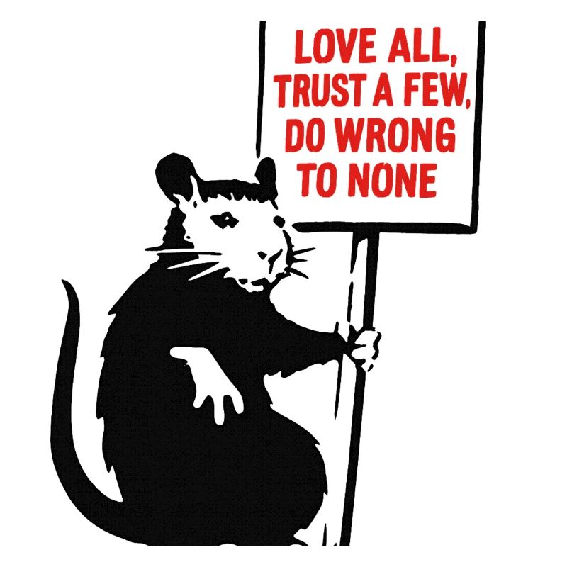 Ratte mit Protest-Schild