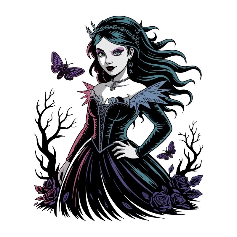 Dunkle Blüten Gothic Dame