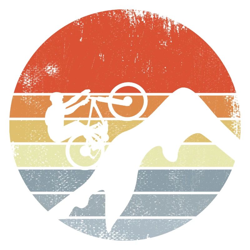 Vintage Mountain Biker Drawing
