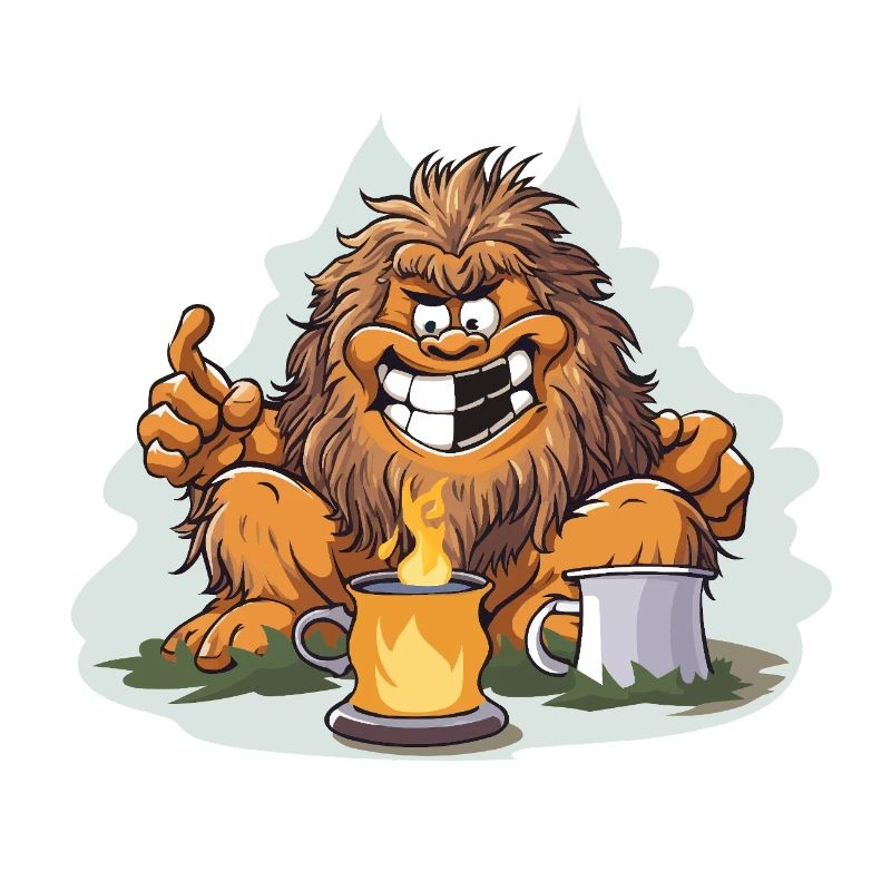 Kaffee Yeti mit Feuerlust