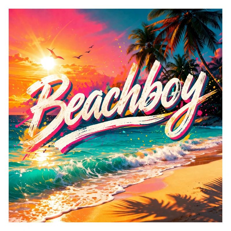 Coucher de soleil néon Beachboy