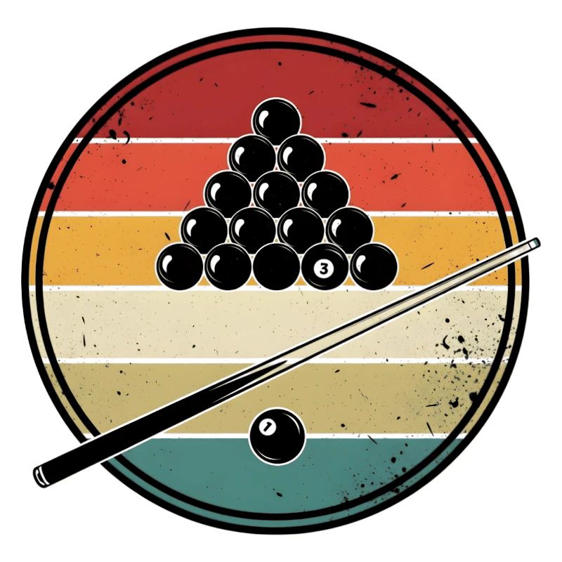 Vintage retro billiard player gift