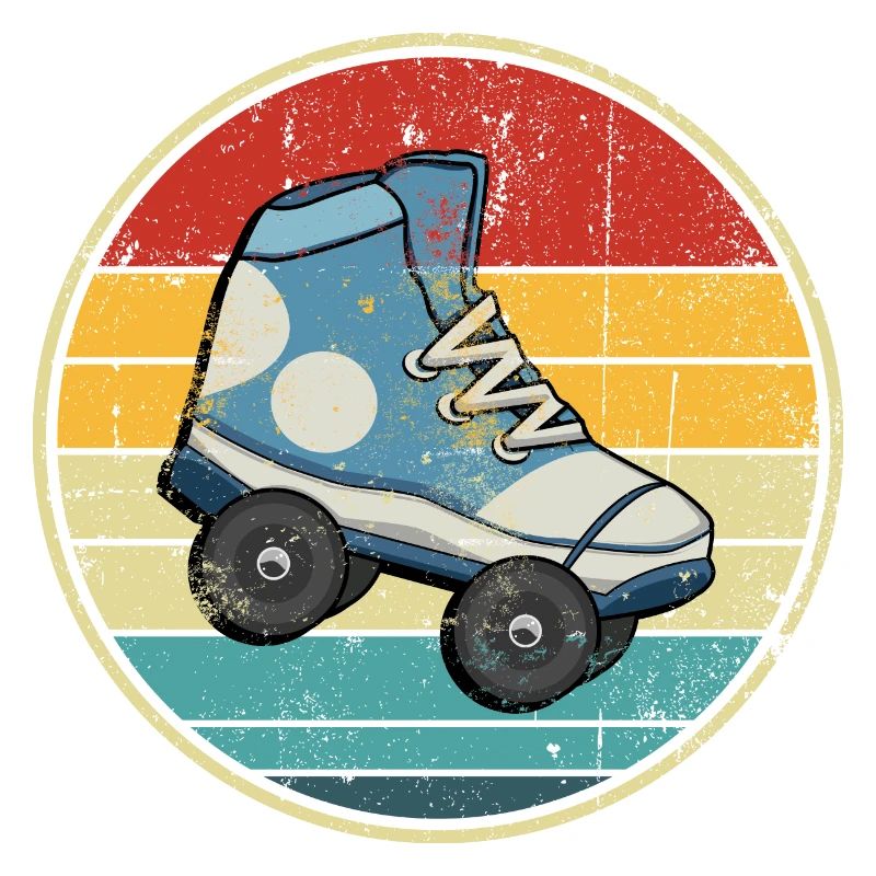 Retro Sunset Roller Skate Circle