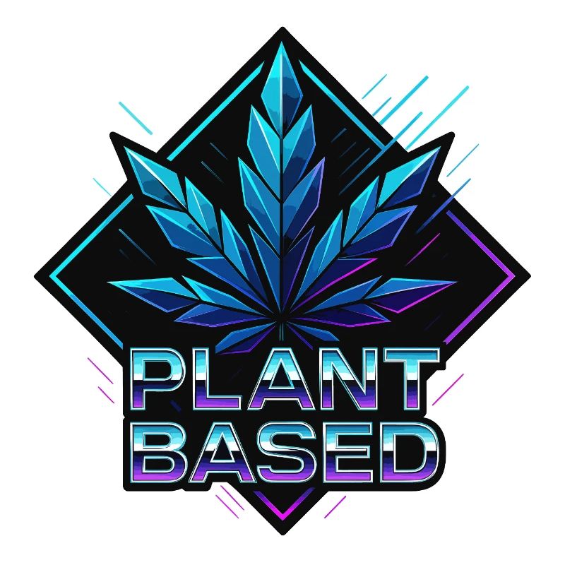 Plant Based Neon – futuristic hemp leaf