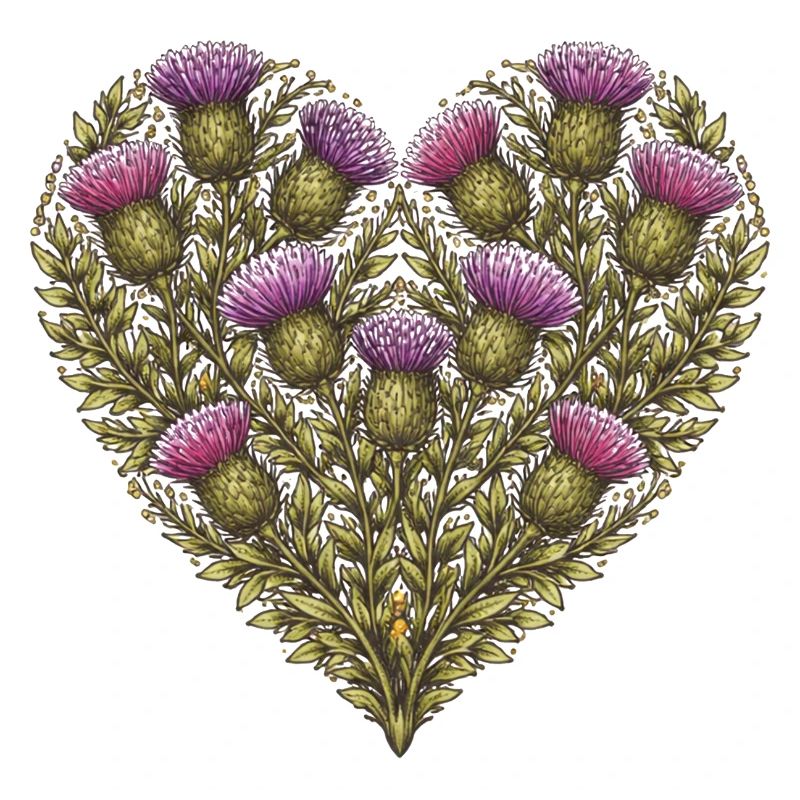 Thistle Heart Botanical Print