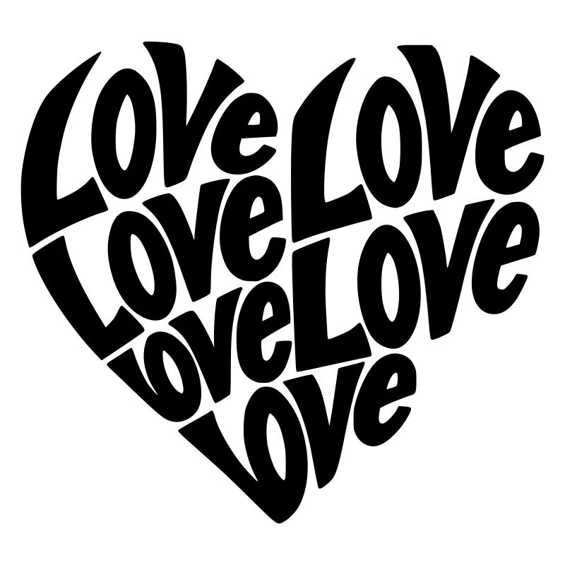 Love Heart Shape Typography - Color Variable