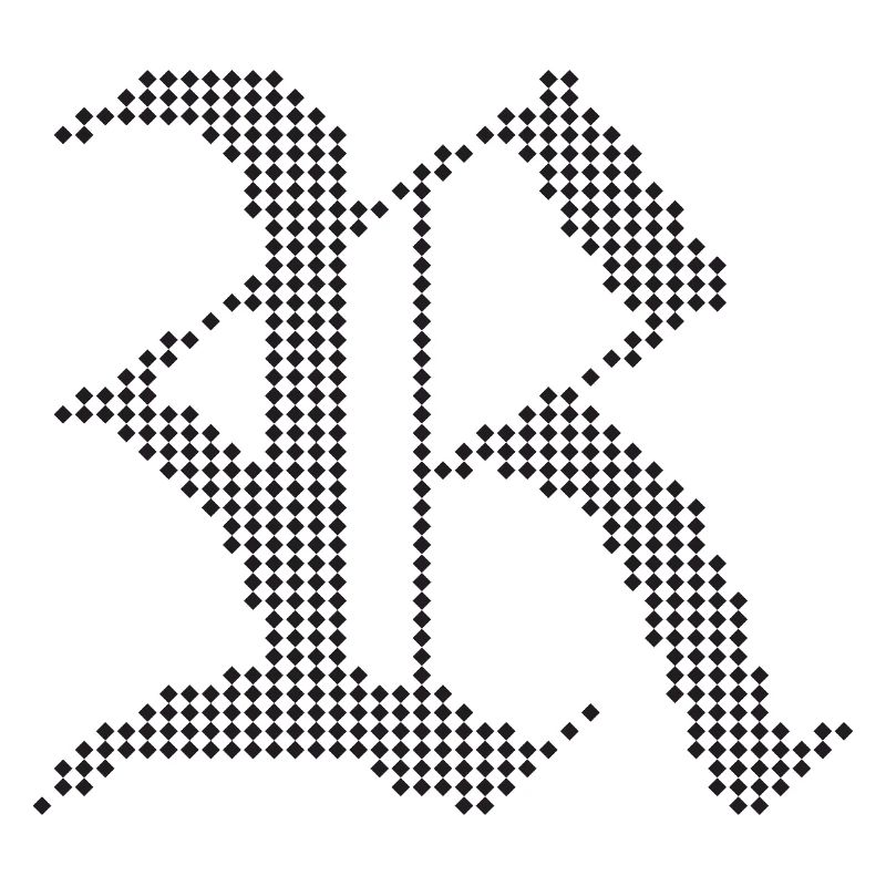Typografisches R-Gotik-Buchstabendesign