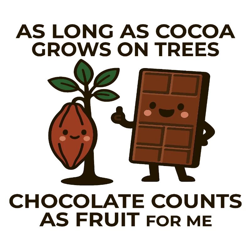 Chocolate is fruit – cocoa humor saying