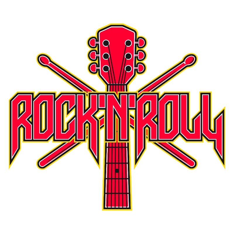 RocknRoll Guitar and Drumsticks Crest