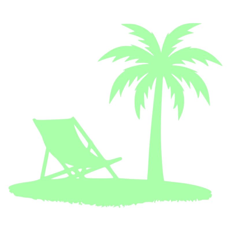 Vector de plage de chaises longues en palmier
