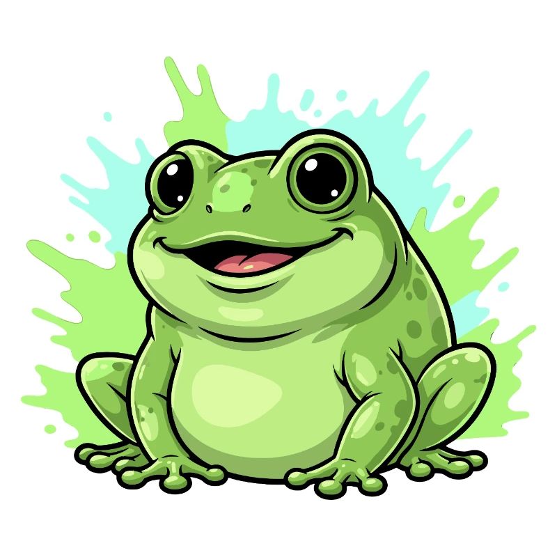 Frog with paint splash background