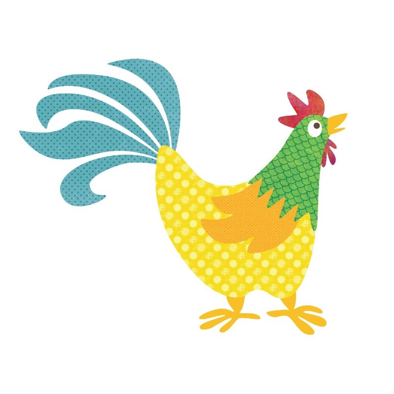 Hahn Muster bunt Ostern Bauer Tierliebe farbenfroh