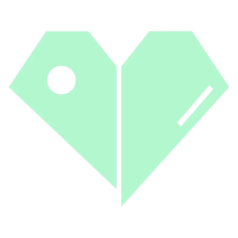 Mint Heart Split Minimalist
