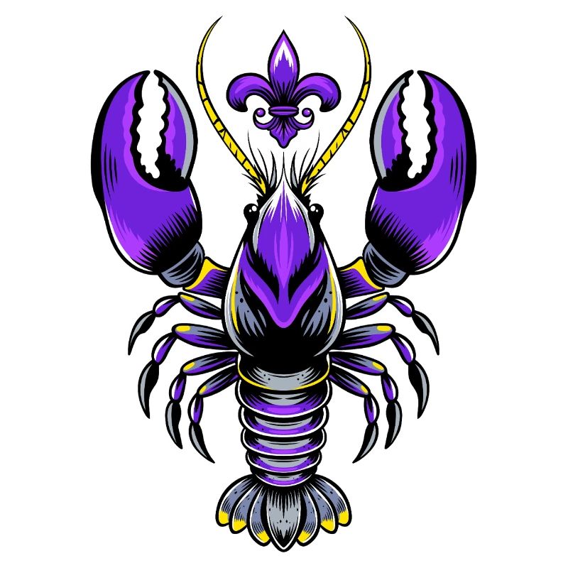 Mardi Gras Languste mit Fleur-de-Lis Design