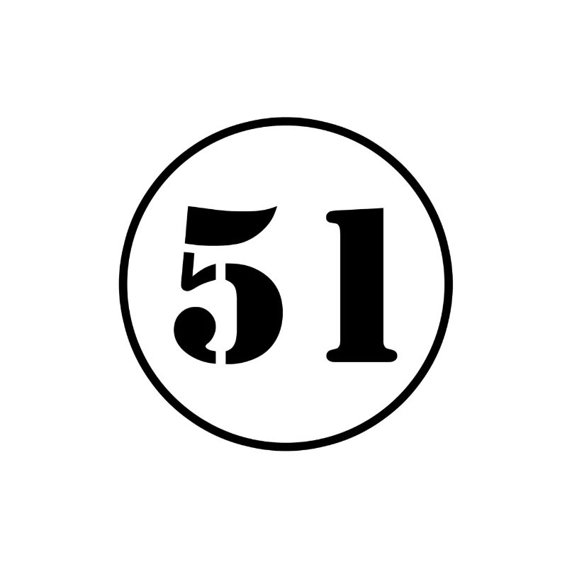 NUMMER 51 Einundfünfzig Geburtstag Geschenk