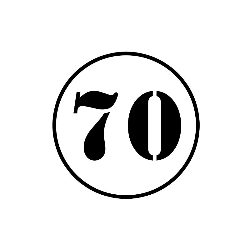 NUMMER 70 Siebzig Geburtstag Geschenk