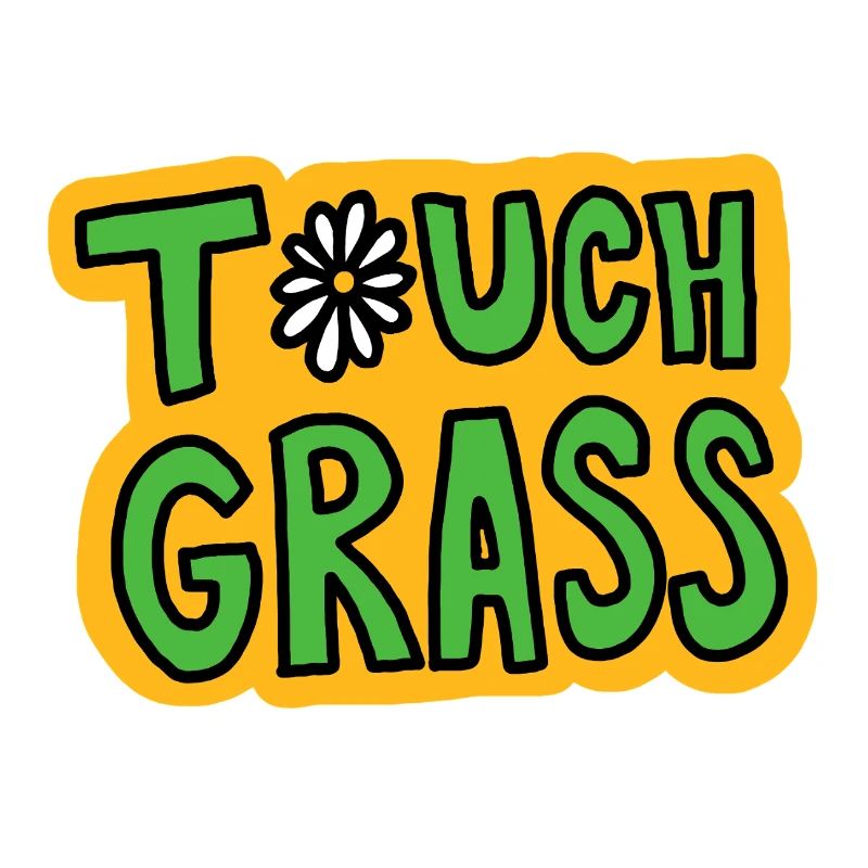 Retro "Touch Grass" Gänseblümchen