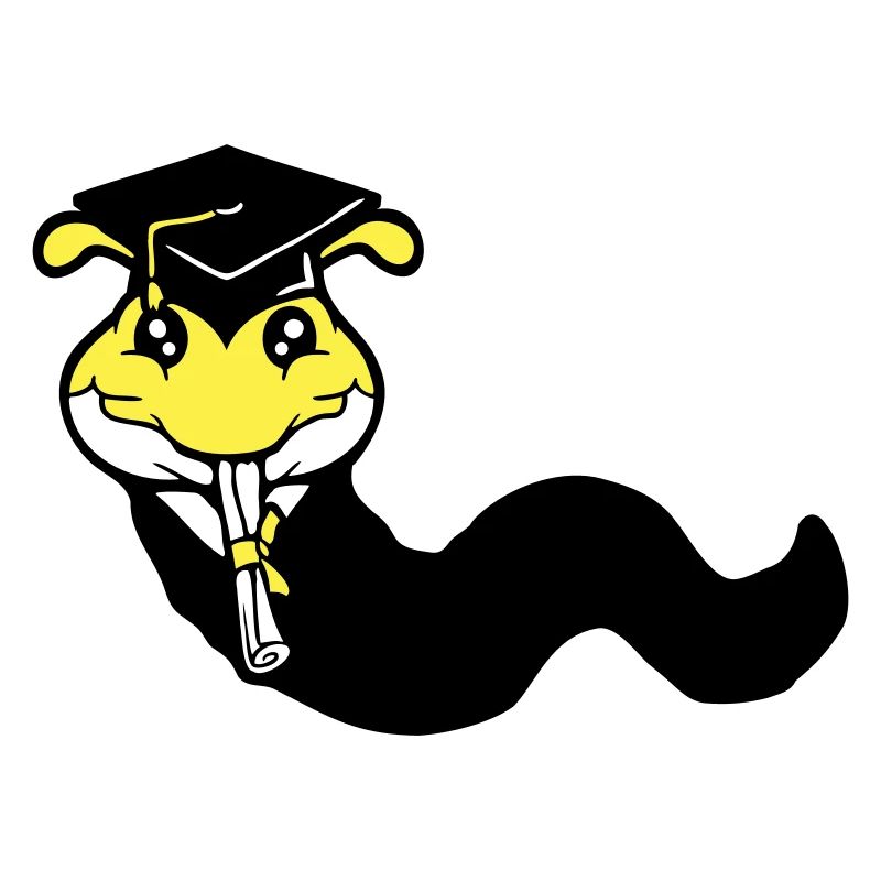 Caterpillar High School Graduation Passed College Worm