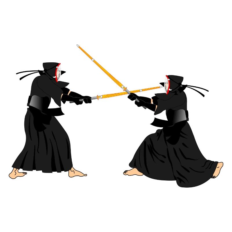 Deux kendoka dans un combat de Kendo