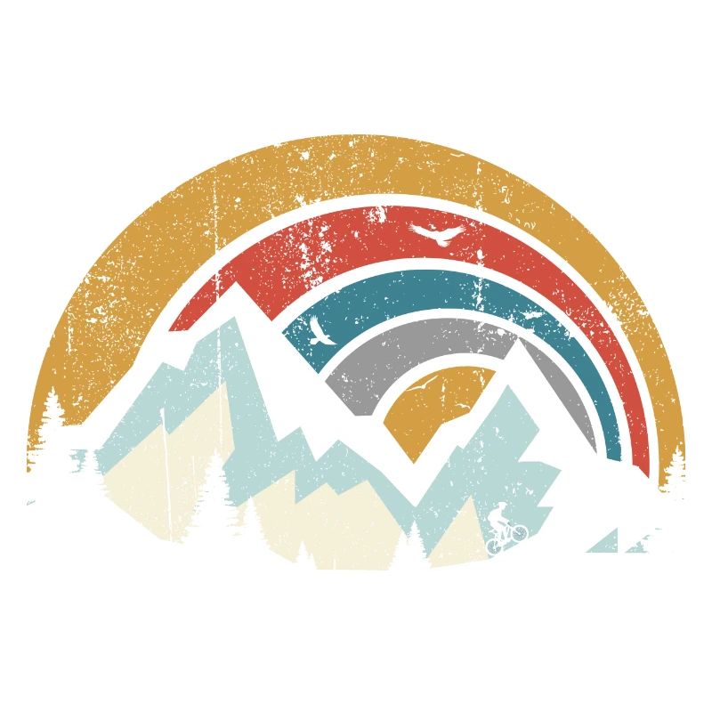 Retro Mountain Sunset Arc