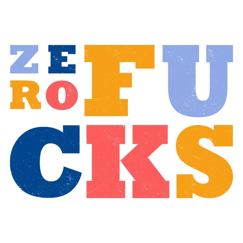 Style rétro coloré - Zero Fucks Text Design