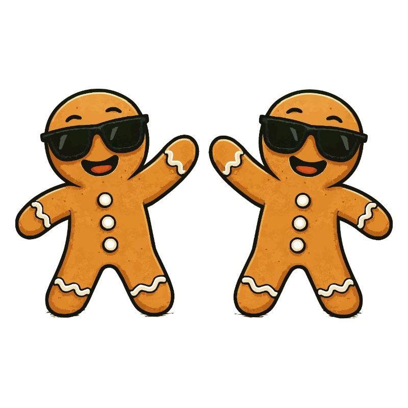 Gingerbread men with sunglasses