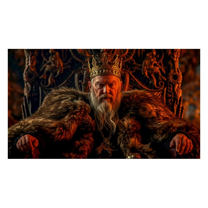 The Aged Beowulf Rules as a Wise King nordic saga 