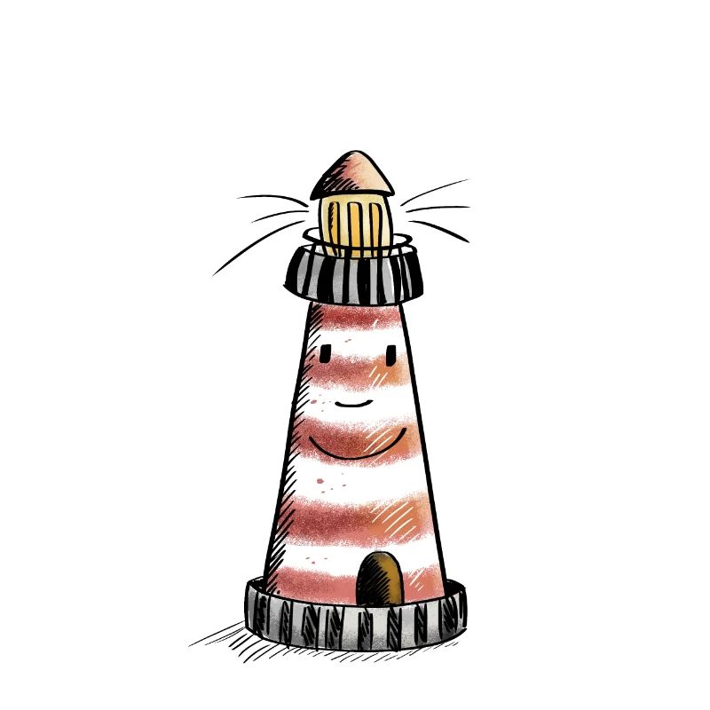 Lustiger Nordsee Leuchtturm Comic