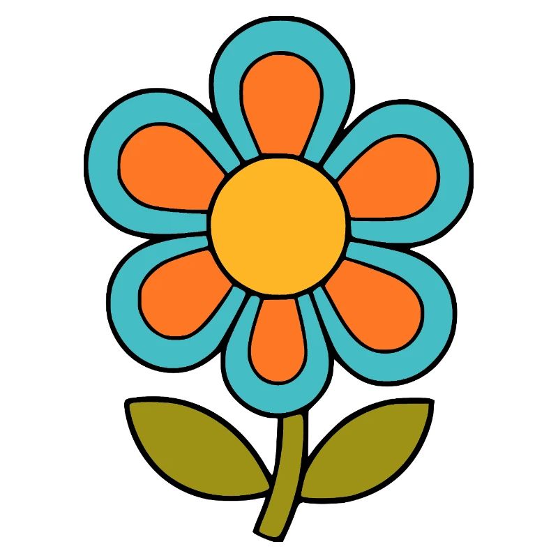 70er Jahre Blume Muster Retro flowerpower