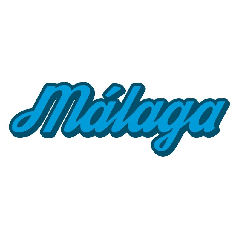 Málaga Küsten Script Blau