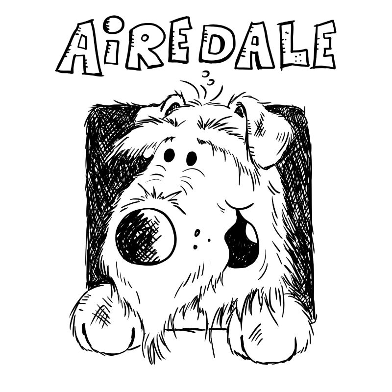 Airedale Terrier Zeichnung - Hund - Geschenk