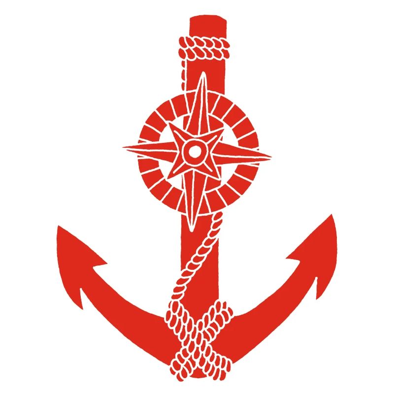 Red compass anchor