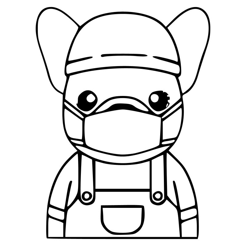Frenchie Arzt Pflege Maske