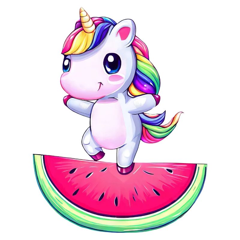 Unicorn dancing on watermelon - Funny